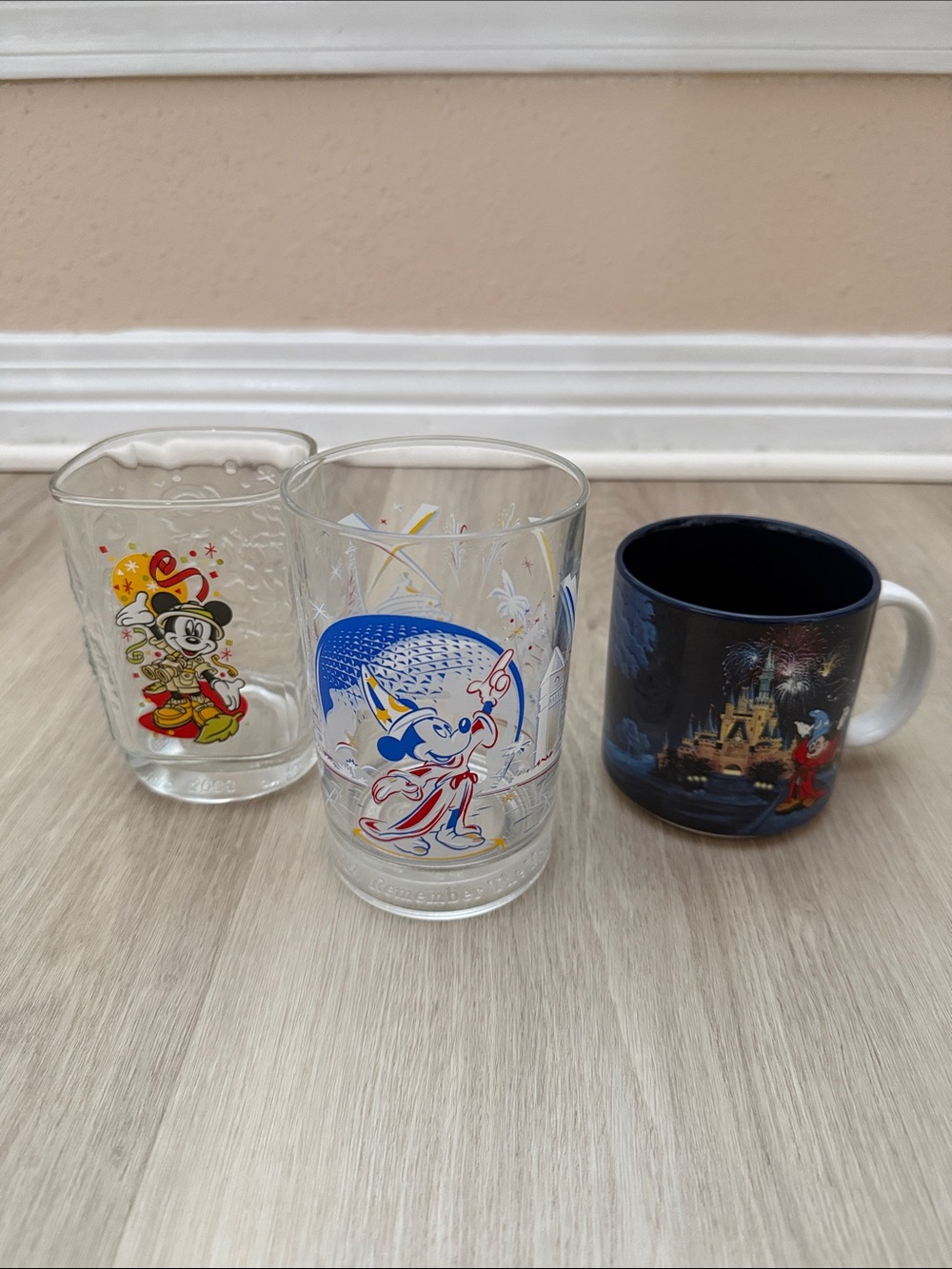 Mickey Mouse Celebration Glass Tumbler - Clear with Red, Yellow, Black